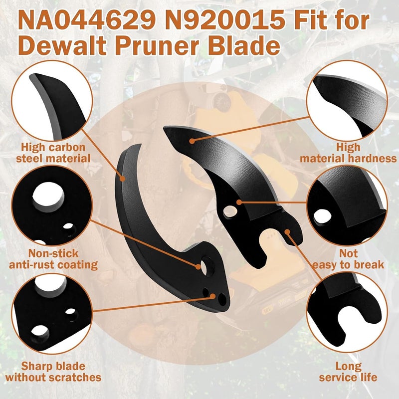 ulapithi N920015+NA044629 Pruning Shear Blade Compatible with Dewalt 20V MAX Cordless Pruner Blades Replacement DCPR320B DCPR320D1 DCPR320B-B3 Pruner Saw Blade - Image 3
